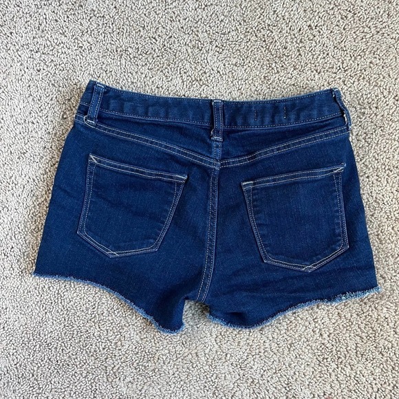 GAP 1969 Maddie Slim Cut Off Shorts Dark Wash Stretch Denim Mid Rise Women's 25 - Picture 2 of 5